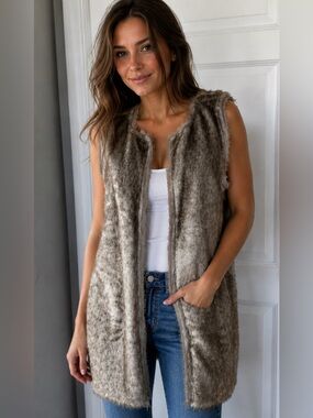 Simply Vera by Vera Wang Faux Fur Vest - size Medium